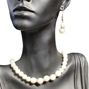 *New*Fantasy imitation Pearl 3 pieces Choker Earrings and Bracelet For G…